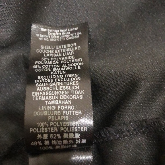 NWT ASOS Miss Selfridge Dress Size US 12 Black Eyelet Ruffle Sleeve Sheath - Picture 8 of 10